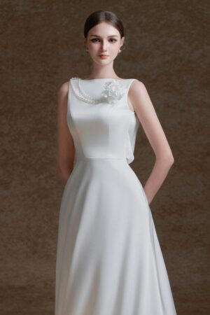 A-line-Boat-Neck-Twill-Silk-Ankle-Length-Dress-Delicate-alleiz-2