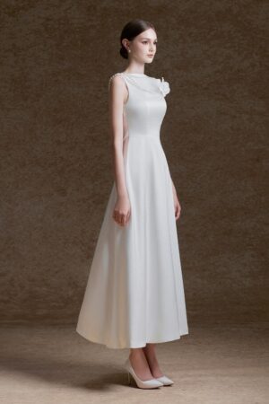 A-line-Boat-Neck-Twill-Silk-Ankle-Length-Dress-Delicate-alleiz-4