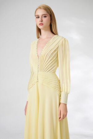 A-line-Cuff-Sleeved-Chiffon-Floor-Length-Dress-Happy-Clothing-alleiz-2