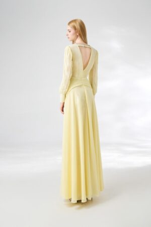 A-line-Cuff-Sleeved-Chiffon-Floor-Length-Dress-Happy-Clothing-alleiz-3