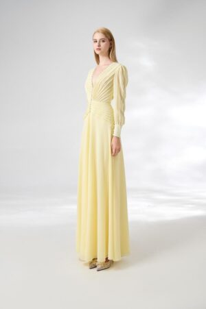 A-line-Cuff-Sleeved-Chiffon-Floor-Length-Dress-Happy-Clothing-alleiz-4