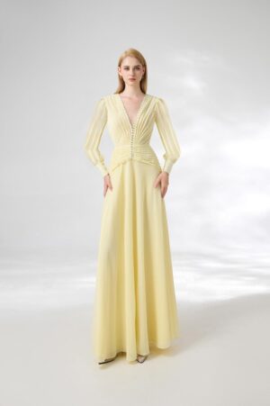 A-line-Cuff-Sleeved-Chiffon-Floor-Length-Dress-Happy-Clothing-alleiz-5