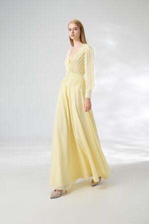 A-line-Cuff-Sleeved-Chiffon-Floor-Length-Dress-Happy-Clothing-alleiz-7