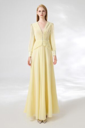 A-line-Cuff-Sleeved-Chiffon-Floor-Length-Dress-Happy-Clothing-alleiz-9