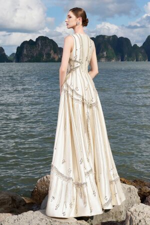 A-line-Front-Slit-Taffeta-Floor-Length-Dress-TRACY-STUDIO-alleiz-4