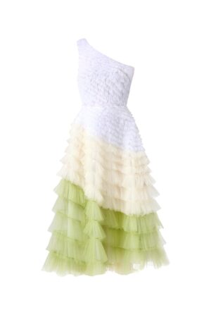 A-line-One-Shoulder-Organza-Below-The-Knee-Dress-Happy-Clothing-alleiz