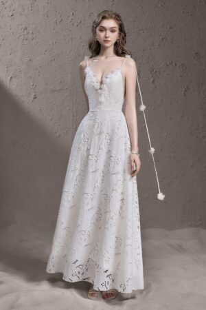 A-line-Plunge-Neck-Lace-Floor-Length-Dress-Delicate-alleiz