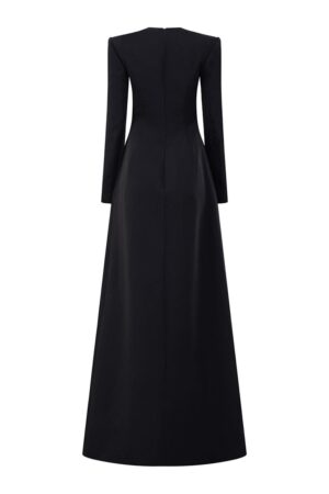 A-line-Round-Neck-Crepe-Floor-Length-Dress-TRACY-STUDIO-alleiz-3