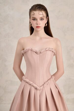 Bubble-Semi-Heart-Neck-Taffeta-Midi-Dress-LINH-PHUNG-alleiz-1