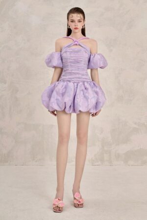 Bubble-Twisted-Chiffon-Mini-Dress-LINH-PHUNG-alleiz