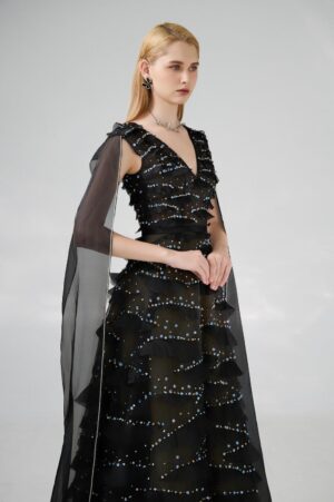 Cape-V-Neck-Organza-Floor-Length-Dress-Happy-Clothing-alleiz-4