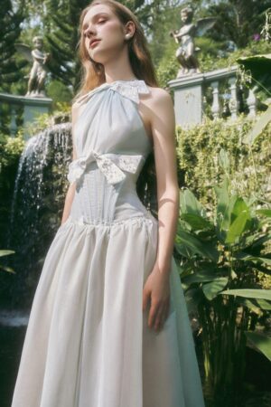 Drop-Waist-Halter-Neck-Chiffon-Midi-Dress-LINH-PHUNG-alleiz-1