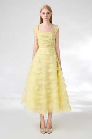 Fit-and-Flare-Square-Neck-Organza-Midi-Dress-Happy-Clothing-alleiz-1