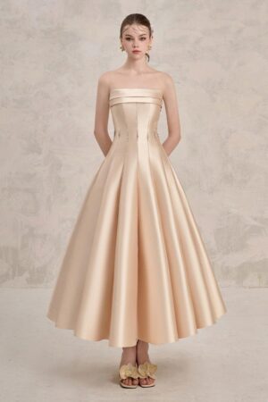 Fit-and-Flare-Straight-Across-Neck-Taffeta-Ankle-Length-Dress-LINH-PHUNG-alleiz