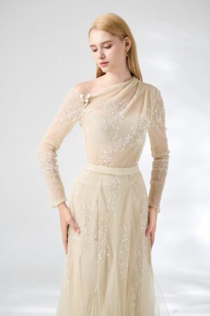 Gored-Pleated-Organza-Floor-Length-Set-Happy-Clothing-alleiz-2