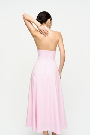 Halter-Sleeveless-Crepe-Ankle-Length-Dress-Hobb-alleiz-3