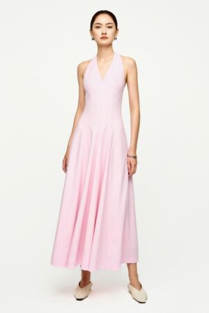 Halter-Sleeveless-Crepe-Ankle-Length-Dress-Hobb-alleiz-4