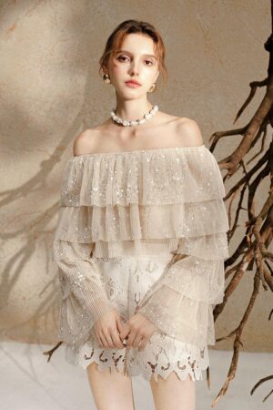 Layered-Off-Shoulder-Tulle-Top-BELOVED-alleiz-5