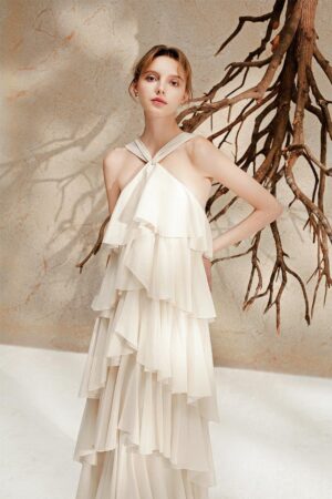 Layered-V-Neck-Poly-Organza-Floor-Length-Dress-BELOVED-alleiz-1