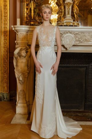 Mermaid-Boat-Neck-Silk-Satin-Floor-Length-Dress-TRACY-STUDIO-alleiz