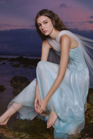Ocean-Fit-and-Flare-Corset-Waist-Chiffon-Midi-Dress-LINH-PHUNG-alleiz-3