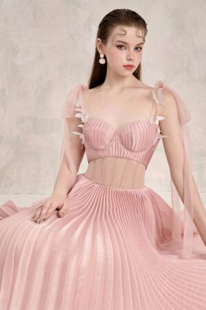 Pleated-Corset-Waist-Silk-Midi-Dress-LINH-PHUNG-alleiz-1