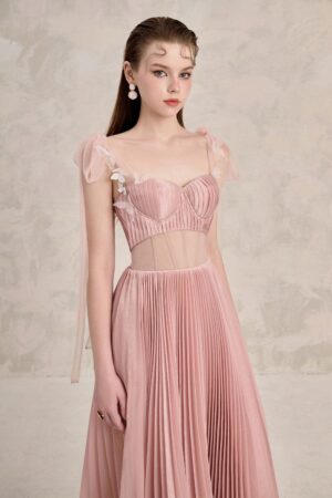 Pleated-Corset-Waist-Silk-Midi-Dress-LINH-PHUNG-alleiz-3