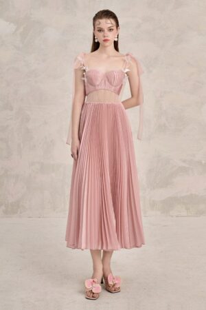 Pleated-Corset-Waist-Silk-Midi-Dress-LINH-PHUNG-alleiz