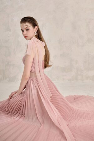 Pleated-Corset-Waist-Silk-Midi-Dress-LINH-PHUNG-alleiz-4