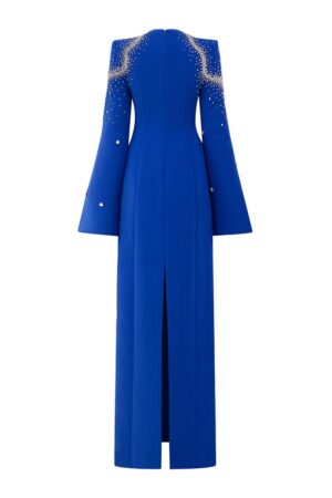 Sheath-Hanging-Sleeved-Velvet-Satin-Floor-Length-Dress-TRACY-STUDIO-alleiz-16