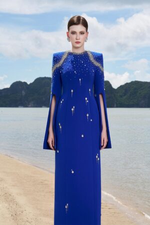 Sheath-Hanging-Sleeved-Velvet-Satin-Floor-Length-Dress-TRACY-STUDIO-alleiz-19