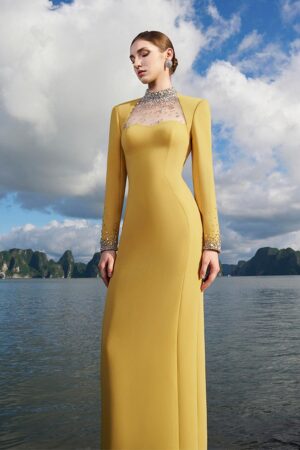 Sheath-High-Neck-Crepe-Floor-Length-Dress-TRACY-STUDIO-alleiz-19