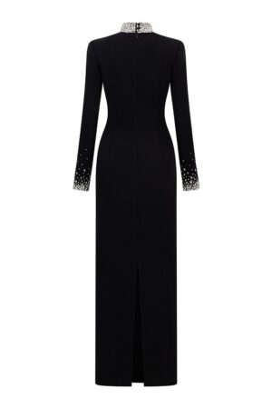 Sheath-High-Neck-Crepe-Floor-Length-Dress-TRACY-STUDIO-alleiz-3