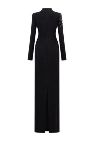 Sheath-Long-Sleeved-Crepe-Floor-Length-Dress-TRACY-STUDIO-alleiz-13