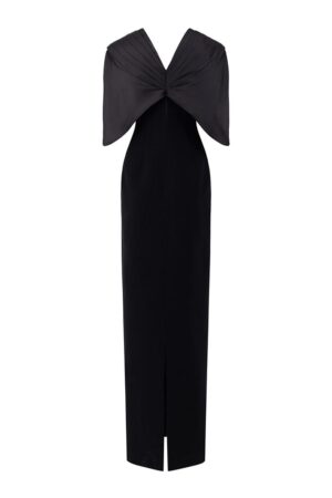 Sheath-V-Neck-Velvet-Satin-Floor-Length-Dress-TRACY-STUDIO-alleiz-3