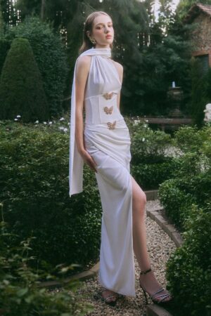 Slit-Corset-Waist-Silk-Floor-Length-Dress-LINH-PHUNG-alleiz