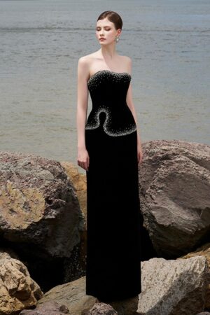 Strapless-Stone-Velvet-Floor-Length-Dress-TRACY-STUDIO-alleiz-3