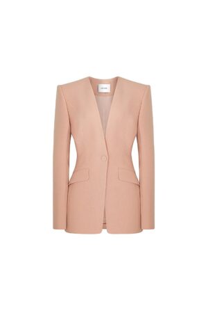 Structured-Lapelless-Silk-Blazer-LEKIEU-alleiz