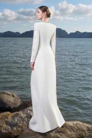 Sun-A-line-Round-Neck-Crepe-Floor-Length-Dress-TRACY-STUDIO-alleiz-4