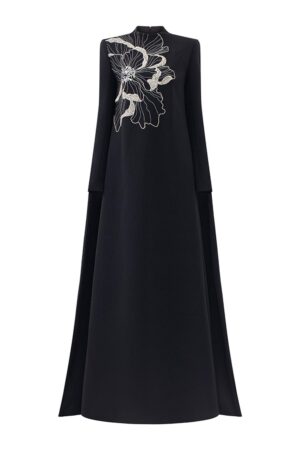 Trapezoid-High-Neck-Velvet-Satin-Floor-Length-Dress-TRACY-STUDIO-alleiz