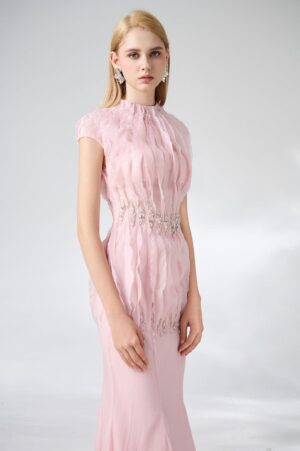 Trumpet-High-Neck-Organza-Midi-Dress-Happy-Clothing-alleiz-2