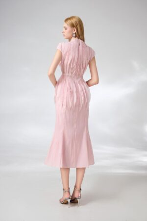 Trumpet-High-Neck-Organza-Midi-Dress-Happy-Clothing-alleiz-3