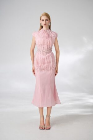 Trumpet-High-Neck-Organza-Midi-Dress-Happy-Clothing-alleiz-7