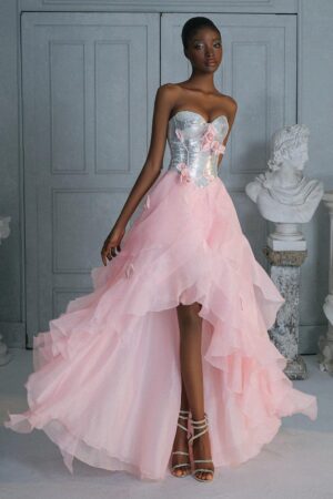 Rose-Asymmetric-Sweetheart-Neck-Organza-Voile-High-low-Dress-RITARA-alleiz